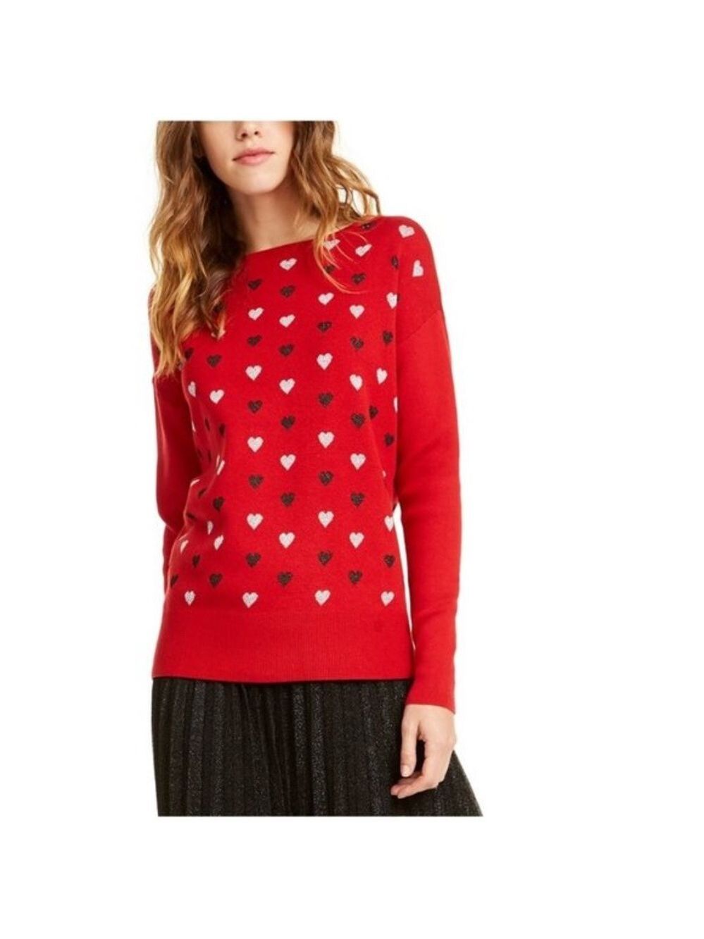 Maison Jules Heart-Print Sweater
